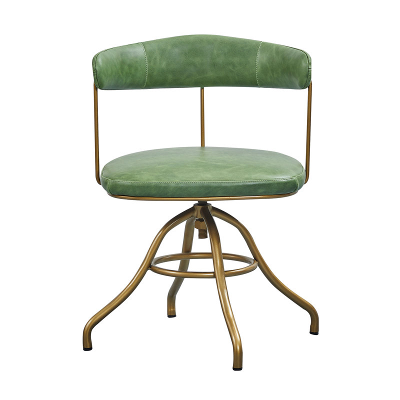 Avante Genuine Leather Swivel Task Chair, Green
