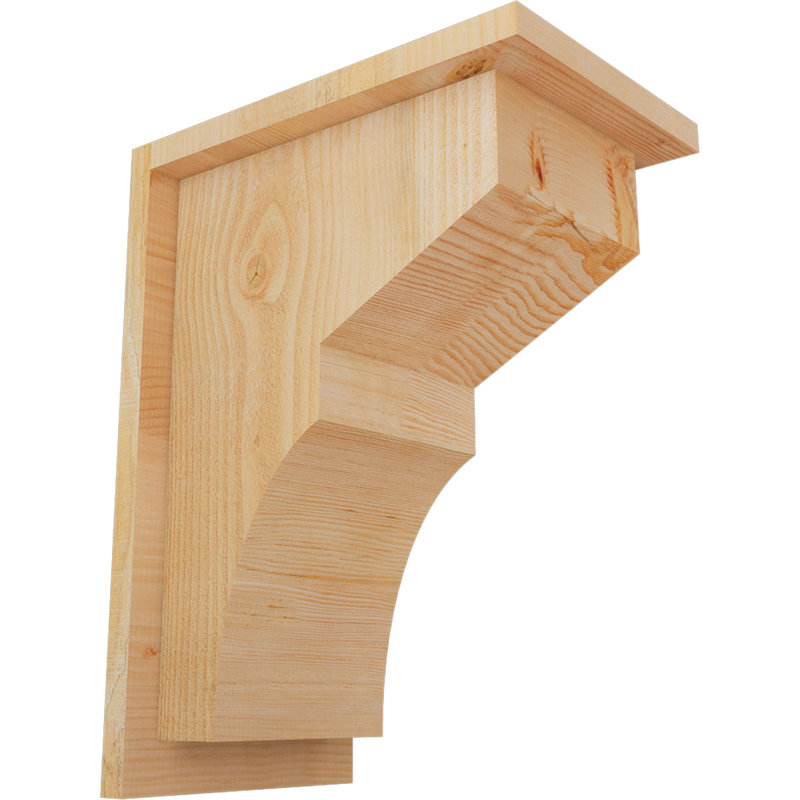 Corbeau Monterey avec plaque arrière, H 16 po x l 8 po x P 12 po, Sapin de Douglas, Sciage brut