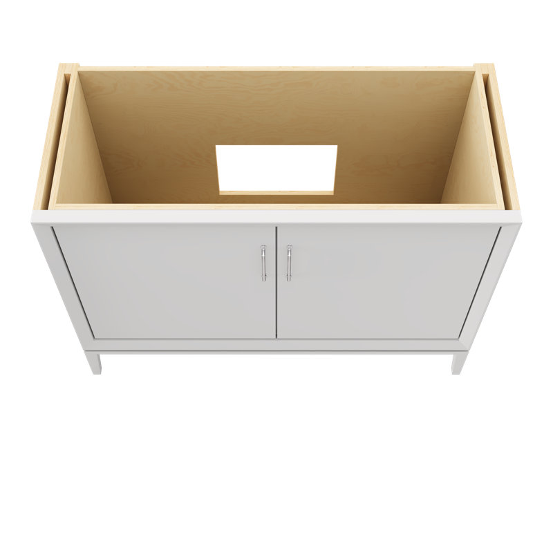Alexandra Single Bath Vanity, Strong White, 48", Polished Chrome