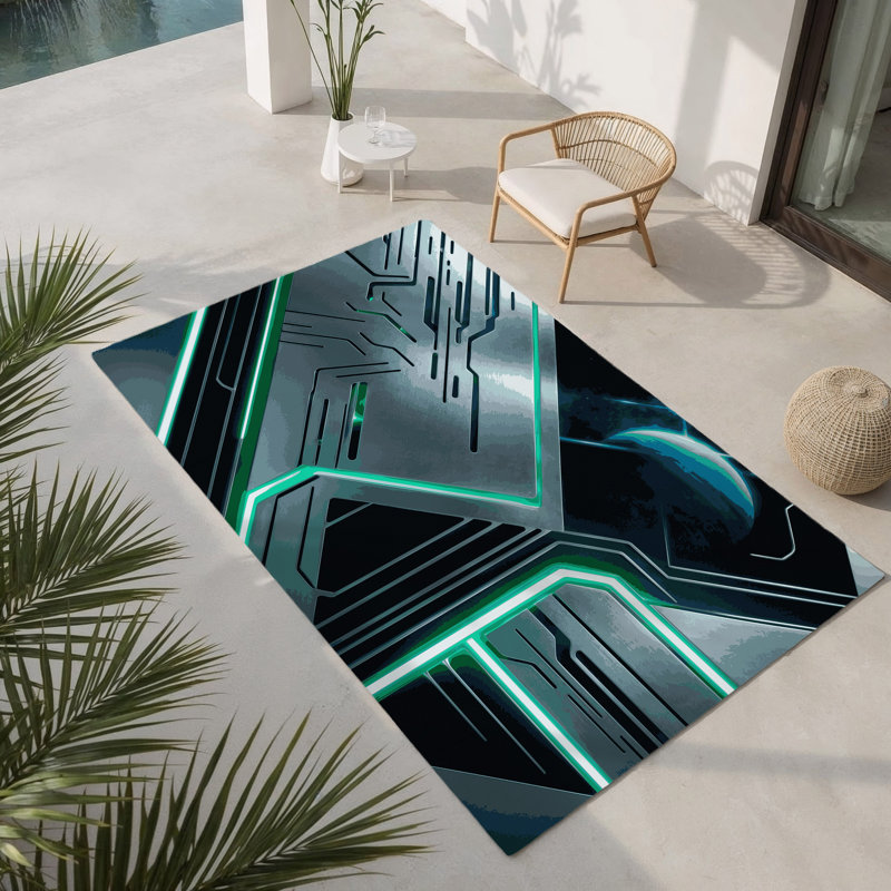 Tapis intérieur et extérieur Blackhole Rift, Rectangle 1 pi 6 po x 2 pi 6 po