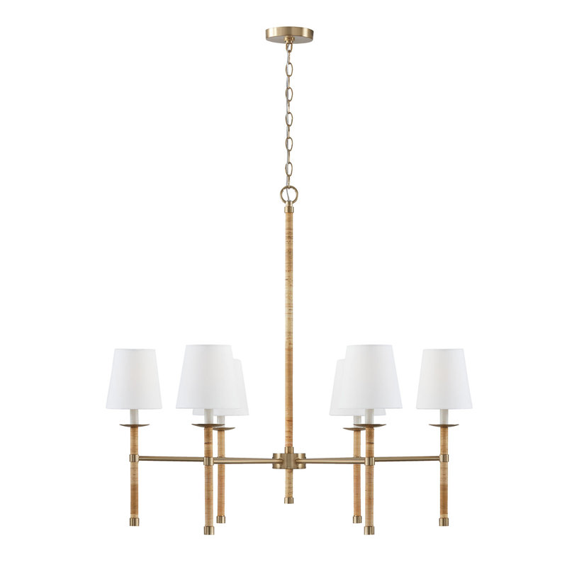 Lustre classique à 6 lumières avec abat-jour