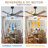 52 Inch 5 - Blade Modern Ceiling Fan with Dimmable Lights and Remote, 6 Speeds Gold and Black Ceiling Fan