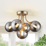 Plafonnier semi-encastré Richee, luminaire Spoutnik doré moderne, intensité variable