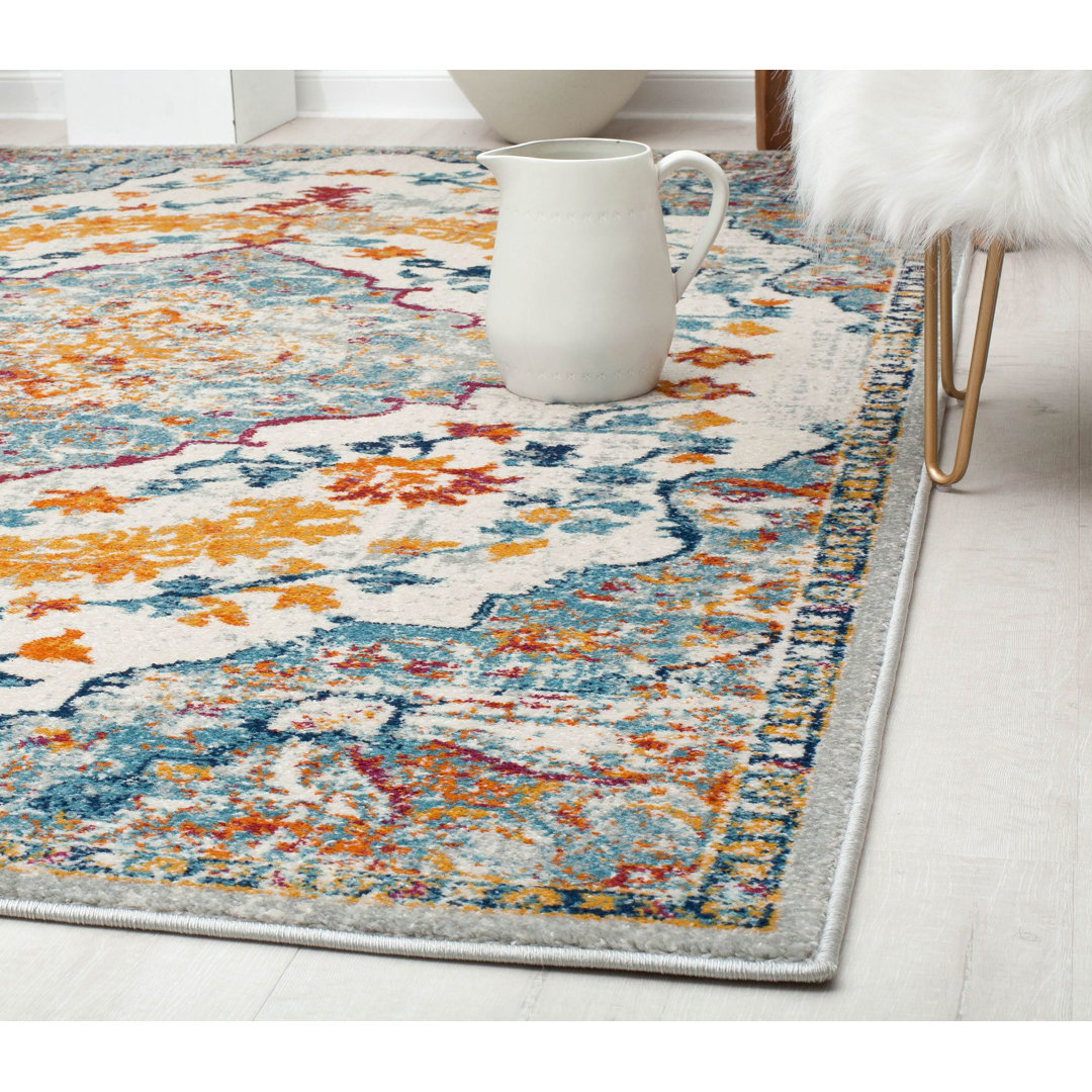 Hailey Vintage Garden Party Area Rug Bungalow Rose Rug 