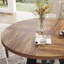Table de salle à manger ronde ronde brun / noir-2136351868