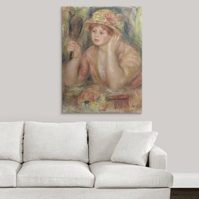 «Woman with a Mirror», vers 1915 par Pierre-Auguste Renoir - reproduction d'art