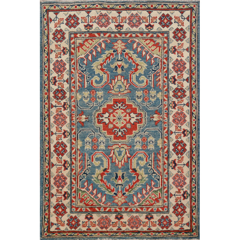 Tapis géométrique bleu Kazak