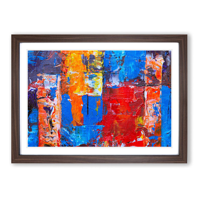 Abstract Art Painting Vol.328 by S.Johnson - Picture Frame Painting Print, Walnut Framed, 48cm H x 65cm W x 2cm D