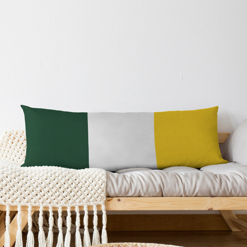 Abel Polyester Medium Pillow, Green/Yellow
