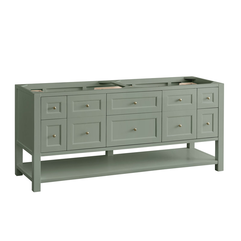 Breckenridge 72'' W Double Bathroom Vanity Base, Smokey Celadon
