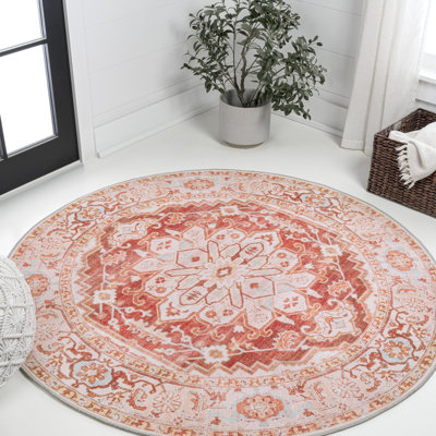 Tapis orange / crème Lesak