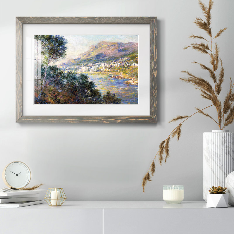 Monte Carlo Seen From Roquebrune, 1884 Framed On Paper Print, Gris, H 14 po x l 20 po x P 1,5 po