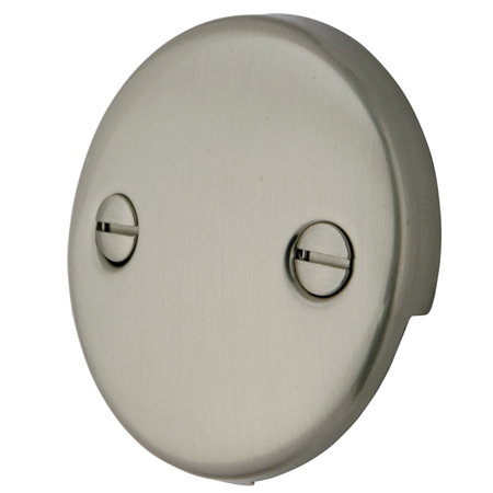 2 Hole Round Plate with Screw, Satin Nickel