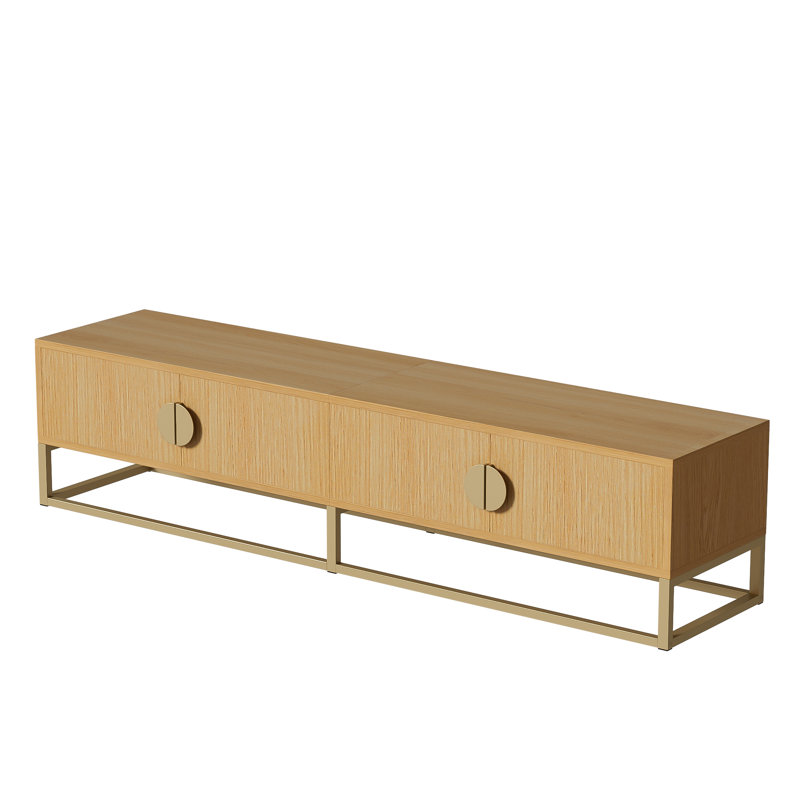 Unfinished TV Stand for TVs up to 78", Natural Wood