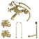 Vintage Triple Handle Wall Mounted Clawfoot Tub Faucet with Handshower