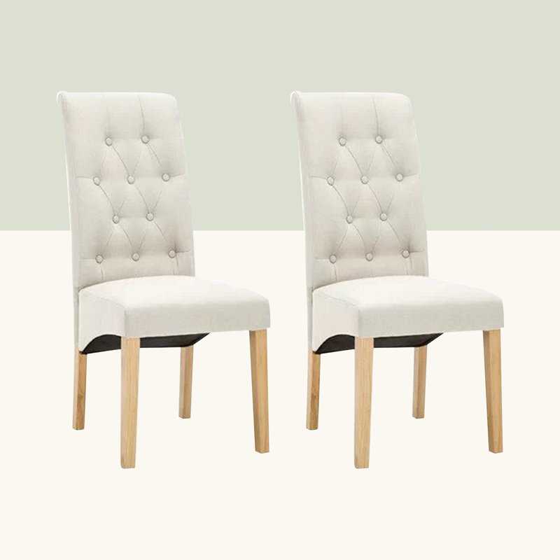 Anya 46.5cm H Tufted Upholstered Side Chair, 2, Cream