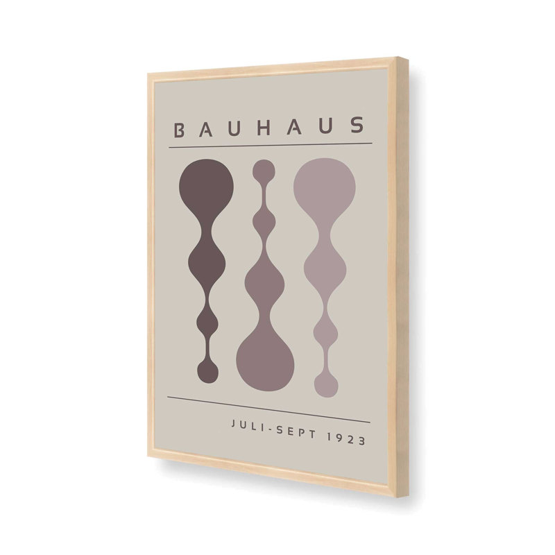 «Warm Taupe», affiche rétro Bauhaus, Érable brut, H 37 po x l 25 po
