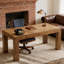 Bureau de direction en bois rustique, conception spacieuse et solide pour le bureau à domicile