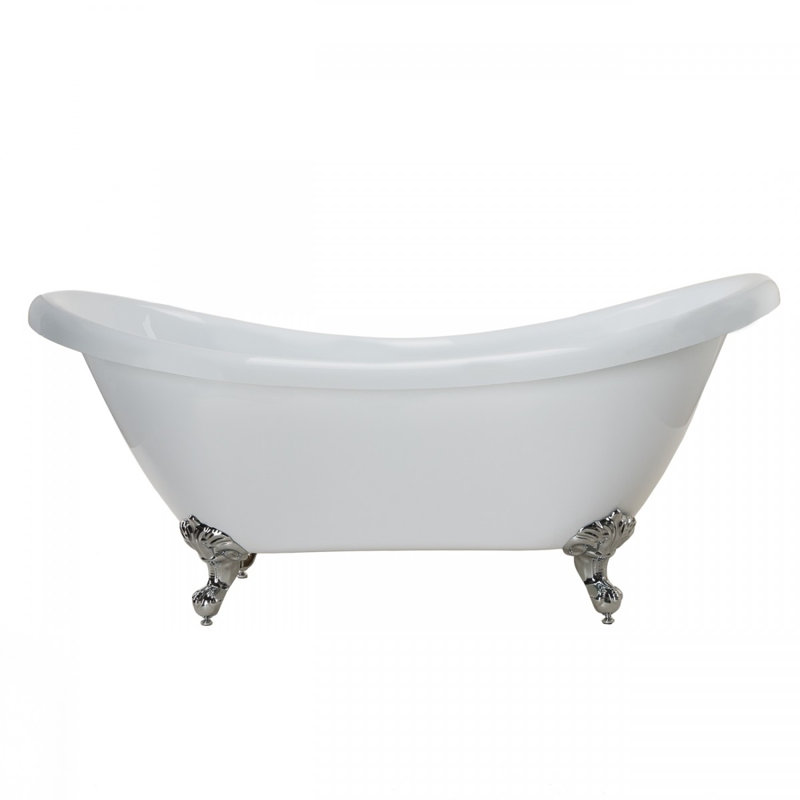 Victoria 68.75'' x 28.5'' Freestanding Soaking Acrylic Bathtub, Chrome