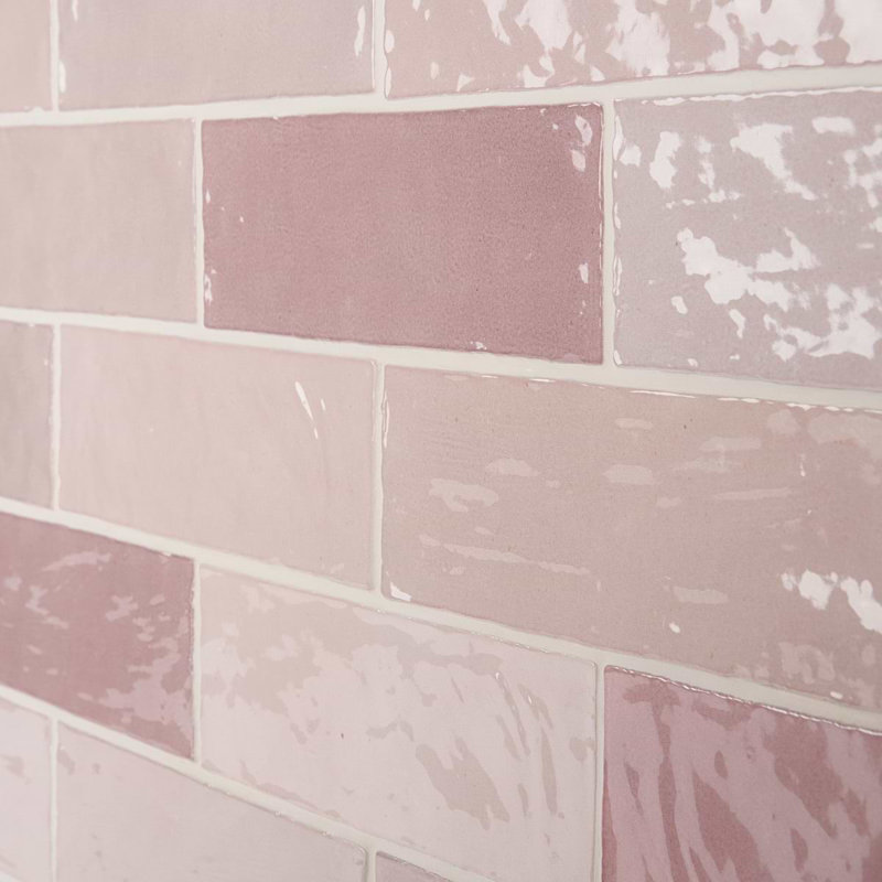 Portmore 3x8 Glazed Ceramic Tile, Pink