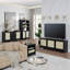 Buffet Sheridan de 59 po de style Mid-Century avec 4 tablettes réglables et 3 tiroirs noirs-91028875
