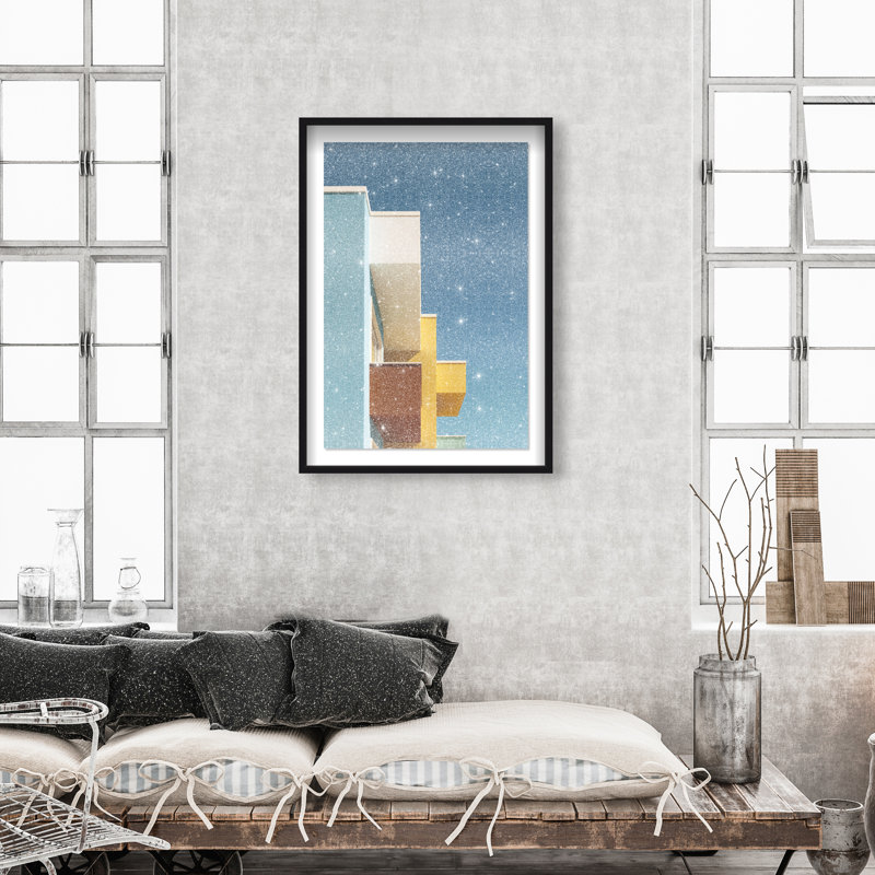 Orthogonal Sky View Framed Graphic Art, 16.5"H x 11.5"W, Black Shadowbox