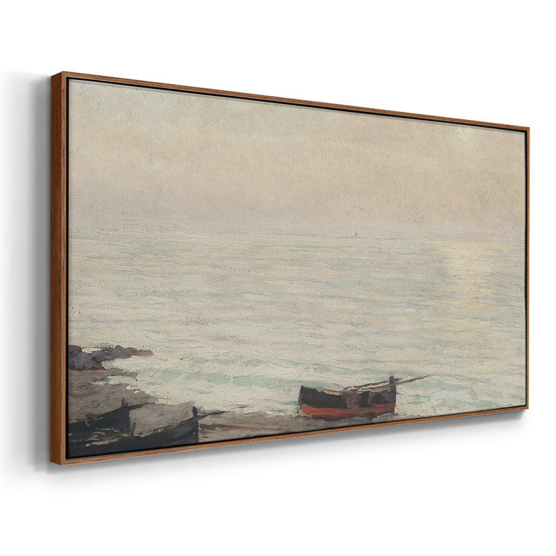 Série nautique-CCCCLXV- Toile tendue avec châssis tendue, prête à être accrochée, H 17 po x l 33 po, Noyer