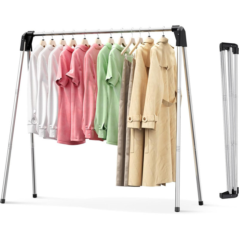 Stainless Steel Collapsible Clothes Drying Rack with Plastic Caps