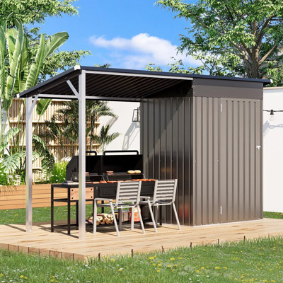Outdoor  9.75 ft. W x  3.31 ft. D Metal  Storage Shed