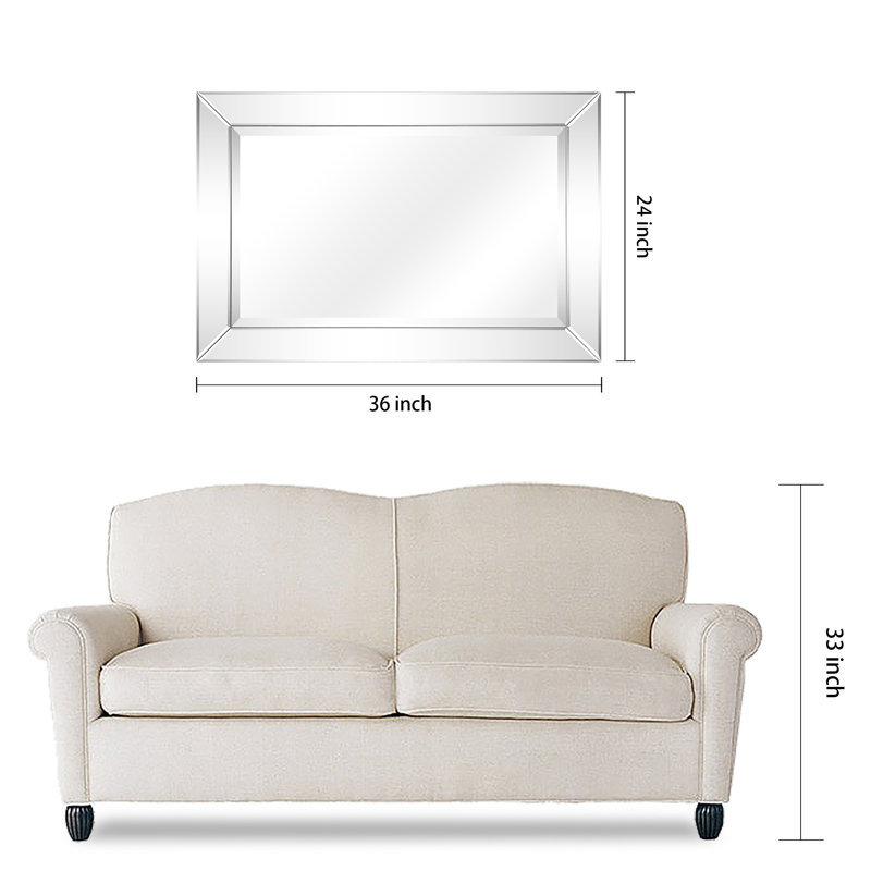 Oren Glass Rectangle Mirror, 36" H x 24" W