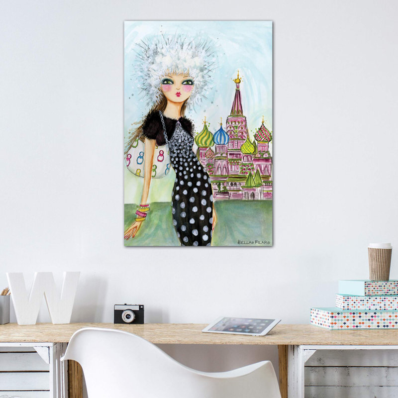 Art de Moscou, H 40 po x l 26 po x P 1,5 po, Toile tendue