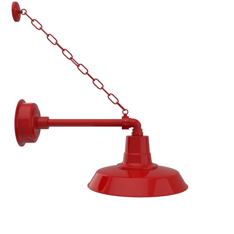 Luminaire de grange d'extérieur à DEL Haleigh, H 10 po x l 14 po x P 24 po, Rouge cerise