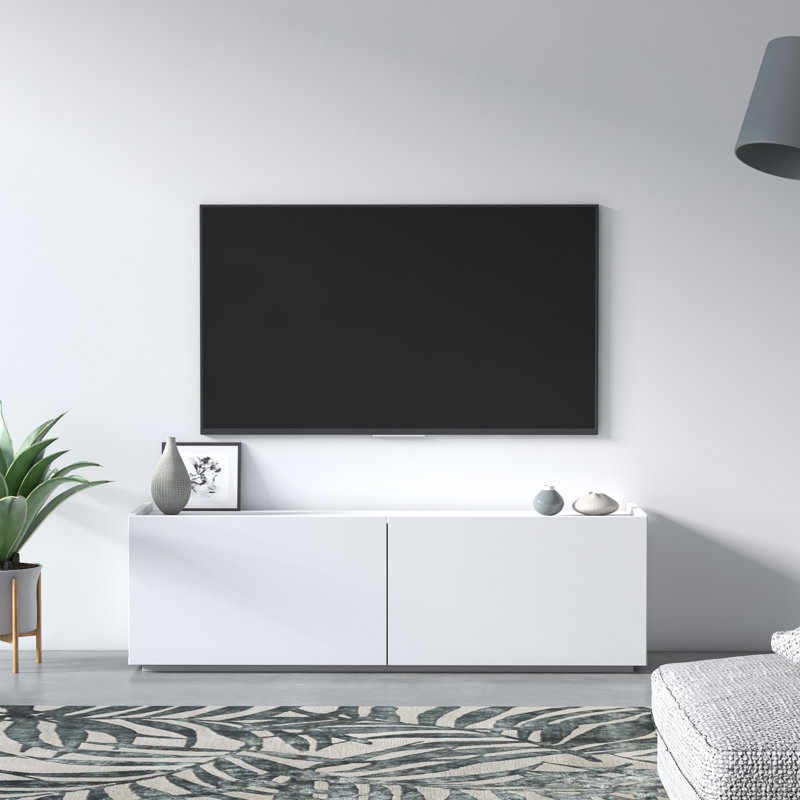 Hoar TV Stand Cabinet, TV Unit with 2 Doors, 119 x 35 x 37 cm TV Table for TVs up to 55", White