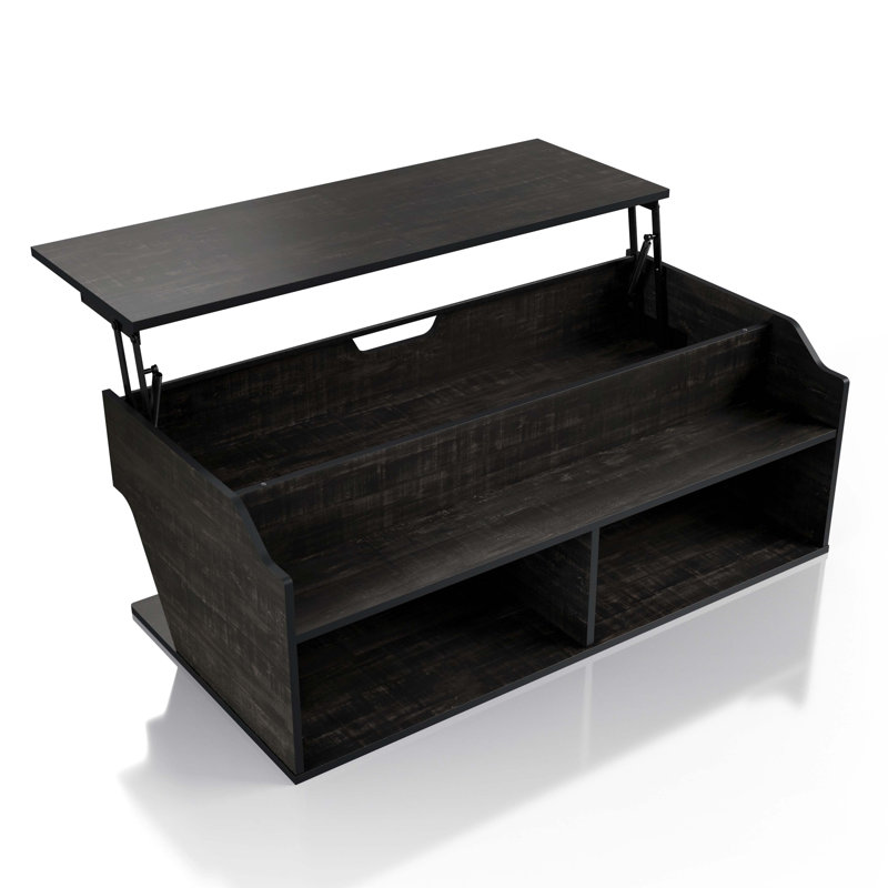Huge Rectangular Wood Lift-Top Cocktail Table with Storage