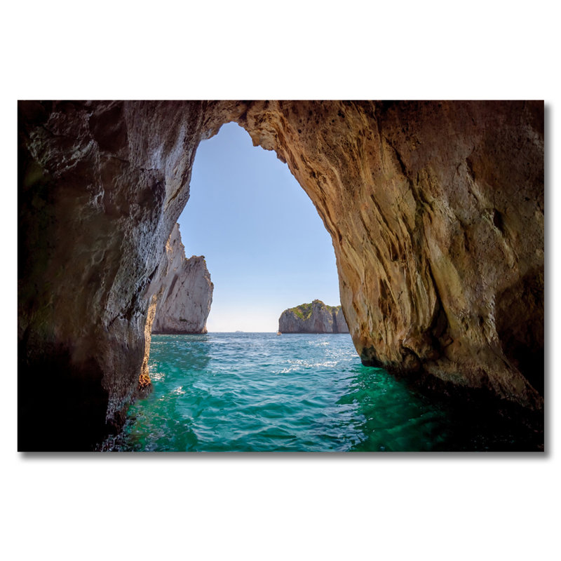 Blue Grotto Capri - reproduction de photo, H 16 po x l 20 po x P 1,5 po, Aluminium
