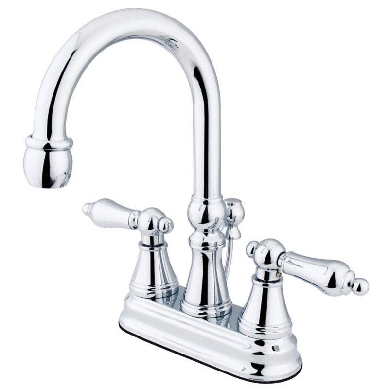 Madison Centerset Bathroom Faucet with Drain Assembly, Polished Chrome