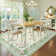 Kaldi Boho Washable Area Rug Non-Slip Ultra-Thin Mat for Room Non-Shedding Floral Carpet