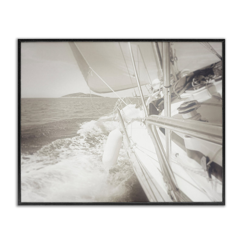 «Splashing Boat Bow», art de la giclée encadrée par Graffi *ee Studios, Giclée encadrée noir minuit, H 24 po x l 30 po