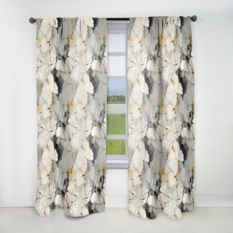 Rideau obscurcissant gris industriel gris Marble Escape II - 1 panneaux, L 52 po x L 120 po