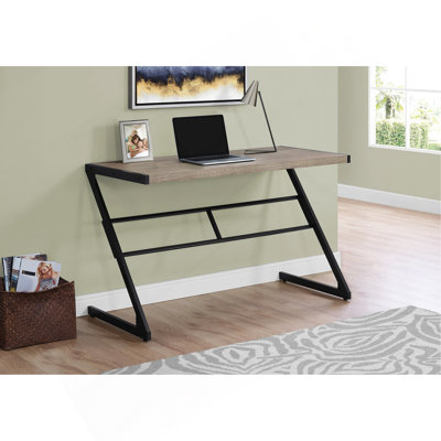 Bureau d'ordinateur, bureau personnel, ordinateur portable, L 48 po, travail, métal stratifié, contemporain, moderne