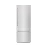 ZLINE 30 in. Built-In Refrigerator in Black Stainless with Graphite Gray Interior