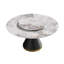 Table de salle à manger moderne 59,05 "à base ronde en acier au carbone noir - table tournante blanche 31,5" pouvant accueillir des personnes