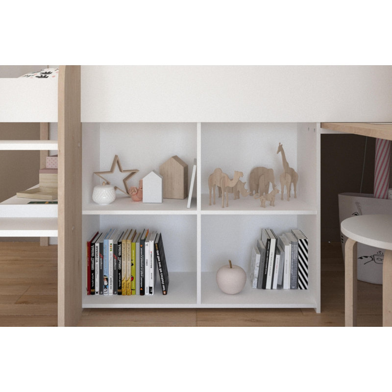 Vermehr European Single (90 X 200 Cm) Mid Sleepers with Storage Included with Desk Included
