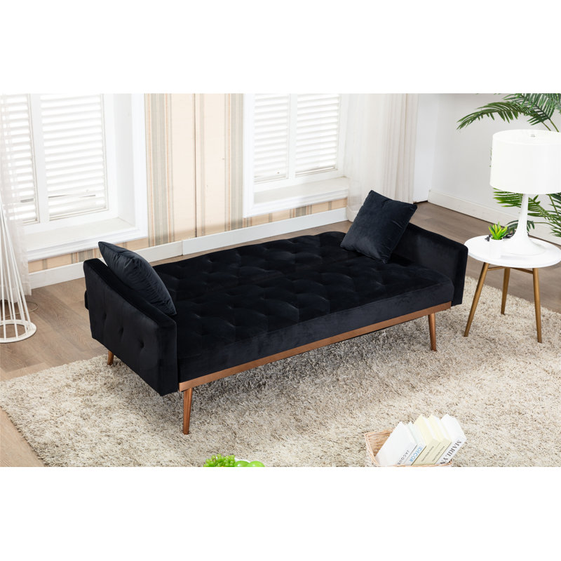 Canapé d'appoint en velours noir Coolmore, Velours gris