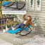 Chaise berçante pour pelouse, méridienne Zero Gravity, bleu pour patio, jardin, piscine avec coussin de jardin