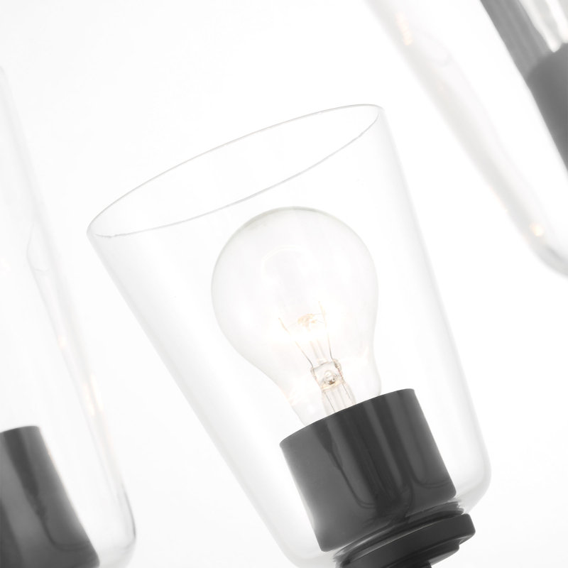 Miles Five Light Chandelier from Generation Lighting , 17.375" H x 21" W x 21" D, 5 Lights, Midnight Black