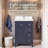  Oakford 24 Inch Bathroom Vanity with Sink, Navy Blue – 100% Premium Solid Wood Vanity Cabinet – 1.5" Thick Quartz Countertop – Water-Resistant Finish – Fully Assembled-290144611-290144597