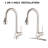 Single Handle Pull Down Kitchen Sink Faucet With Brushed Nickel Finish, Rust , Three - Function For Washing And Filling, High Class Brass Body, Suitable Kitchens, 8.03" Spout Reach Faucet, Scratch-956370335