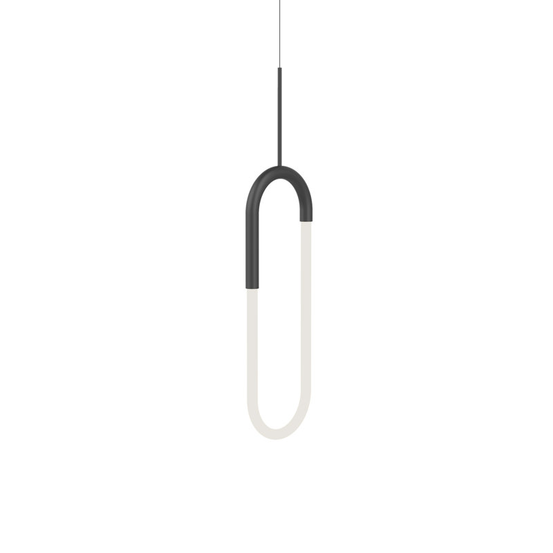 Black and Frosted Glass LED Pendant Light