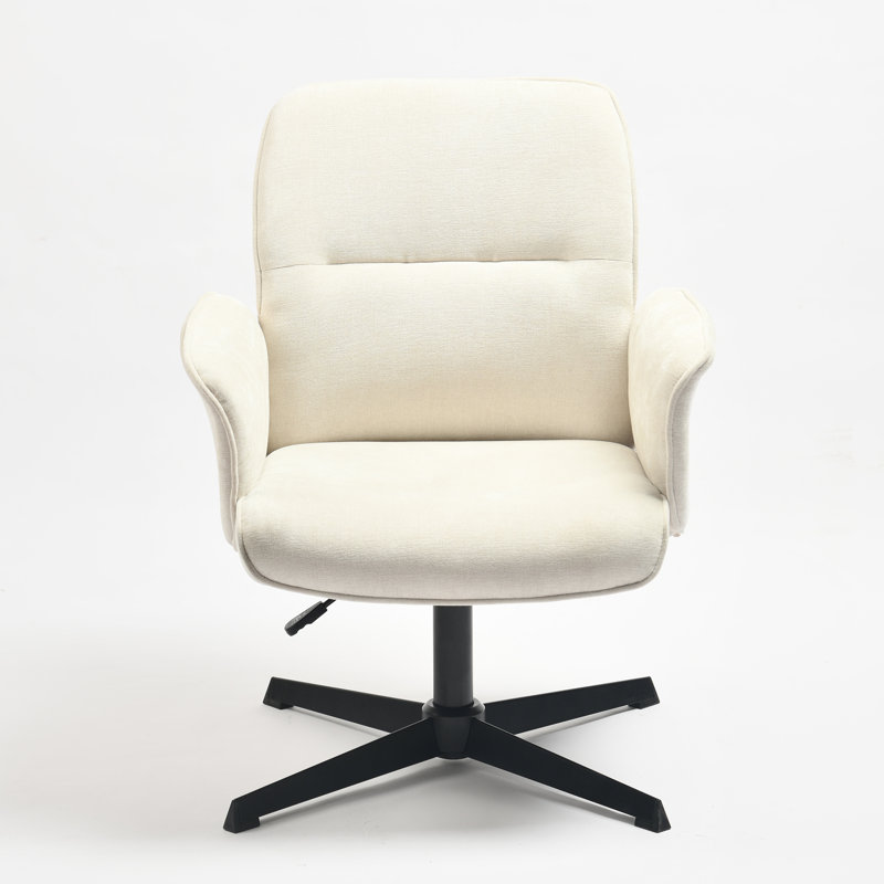 Chaise de bureau Cannoy, Polyester crème